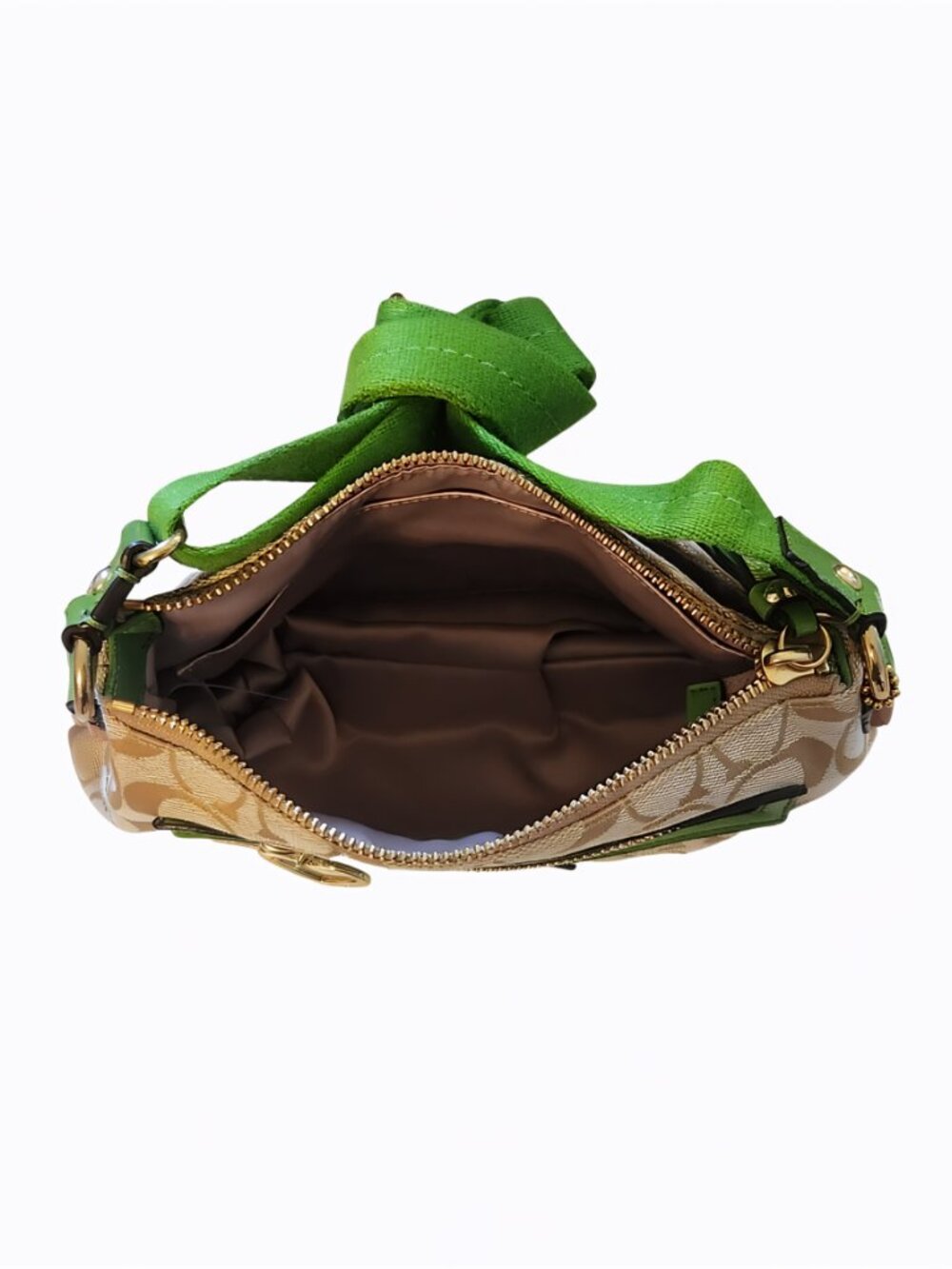 Coach Poppy Daisy Signature Swingpack Green Khaki Crossbody Y2K - Picture 3 of 3